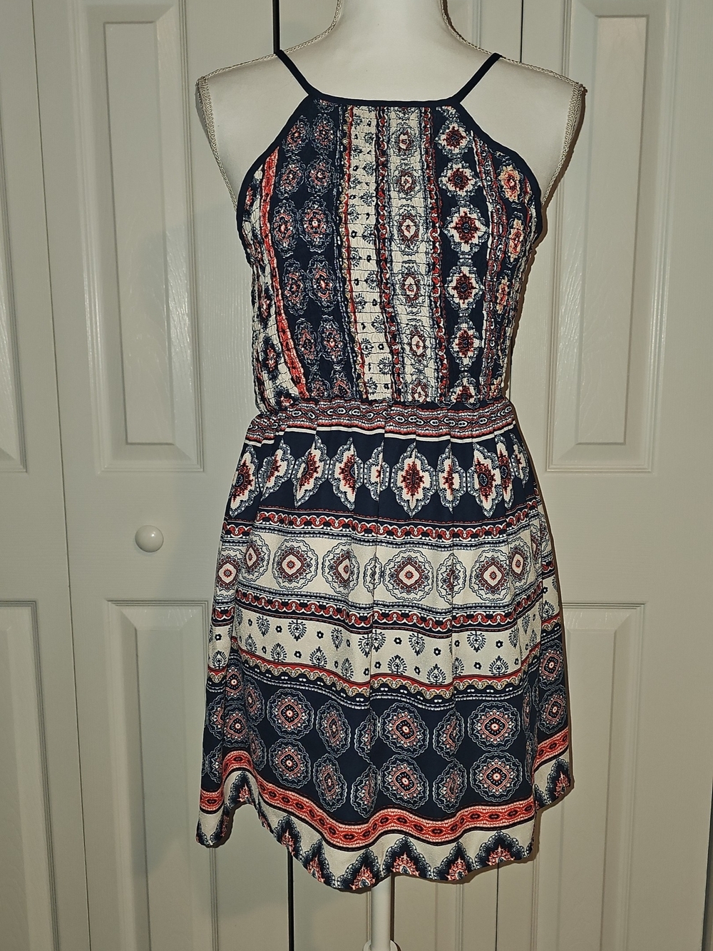 Three Pink Hearts by Trixxi Halter Neck Tribal Dress Size M